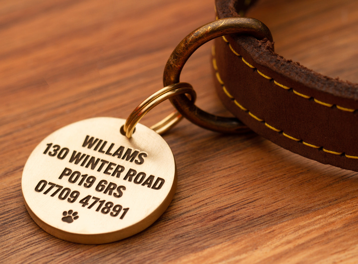 Deep Engraved, Solid Brass / Stainless steel Dog / Pet ID Tag