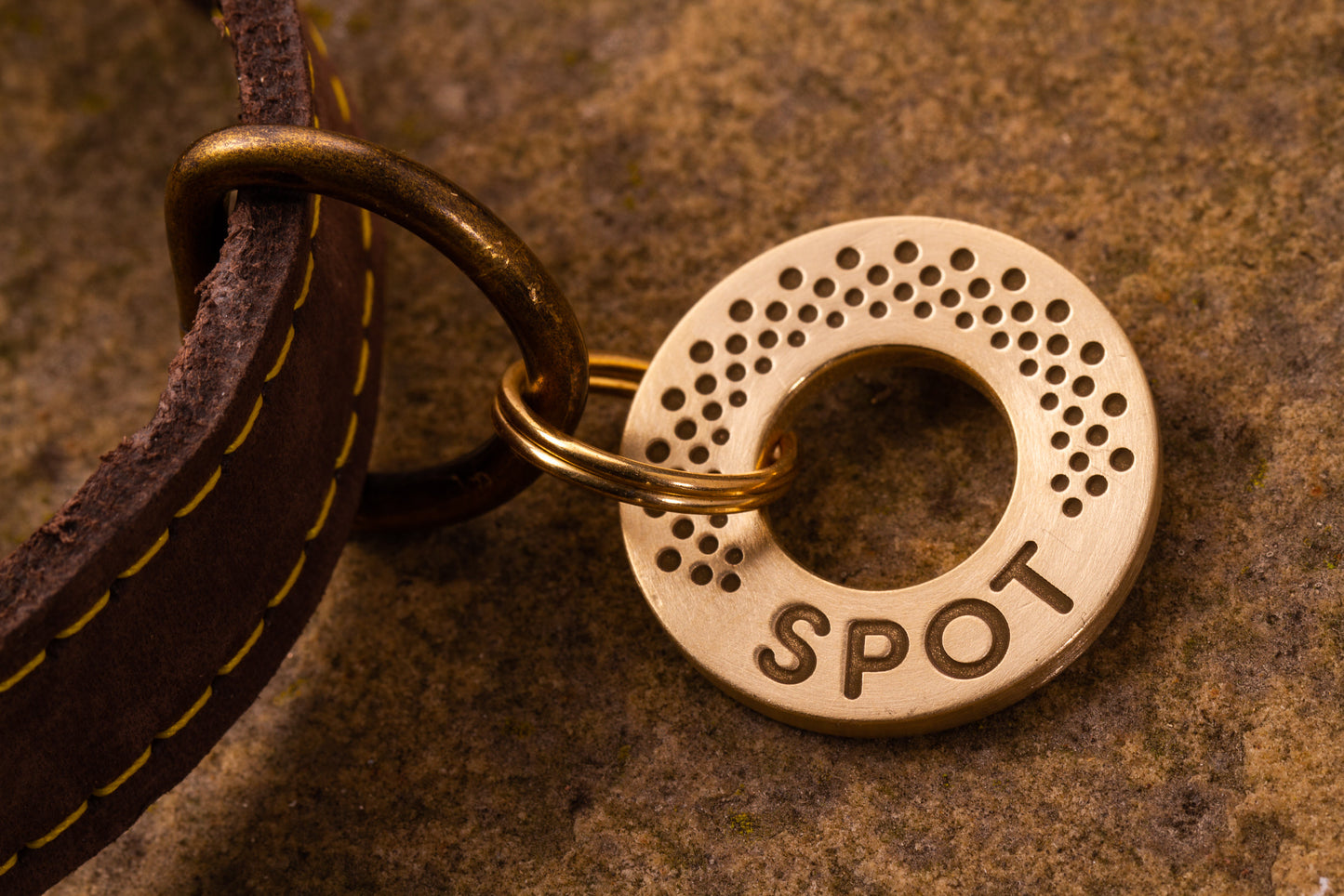 Spot Design, Pattern 28mm Solid Brass or Stainless Steel Dog/Pet ID Tag