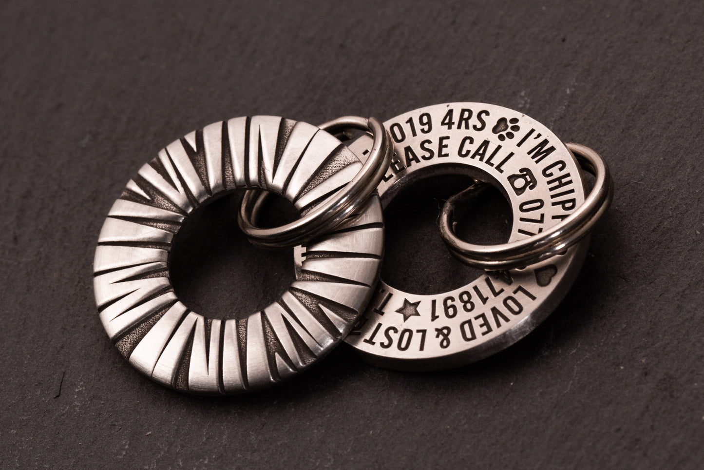 Shards Design - 28mm Solid Brass or Stainless Steel Dog/Pet ID Tag