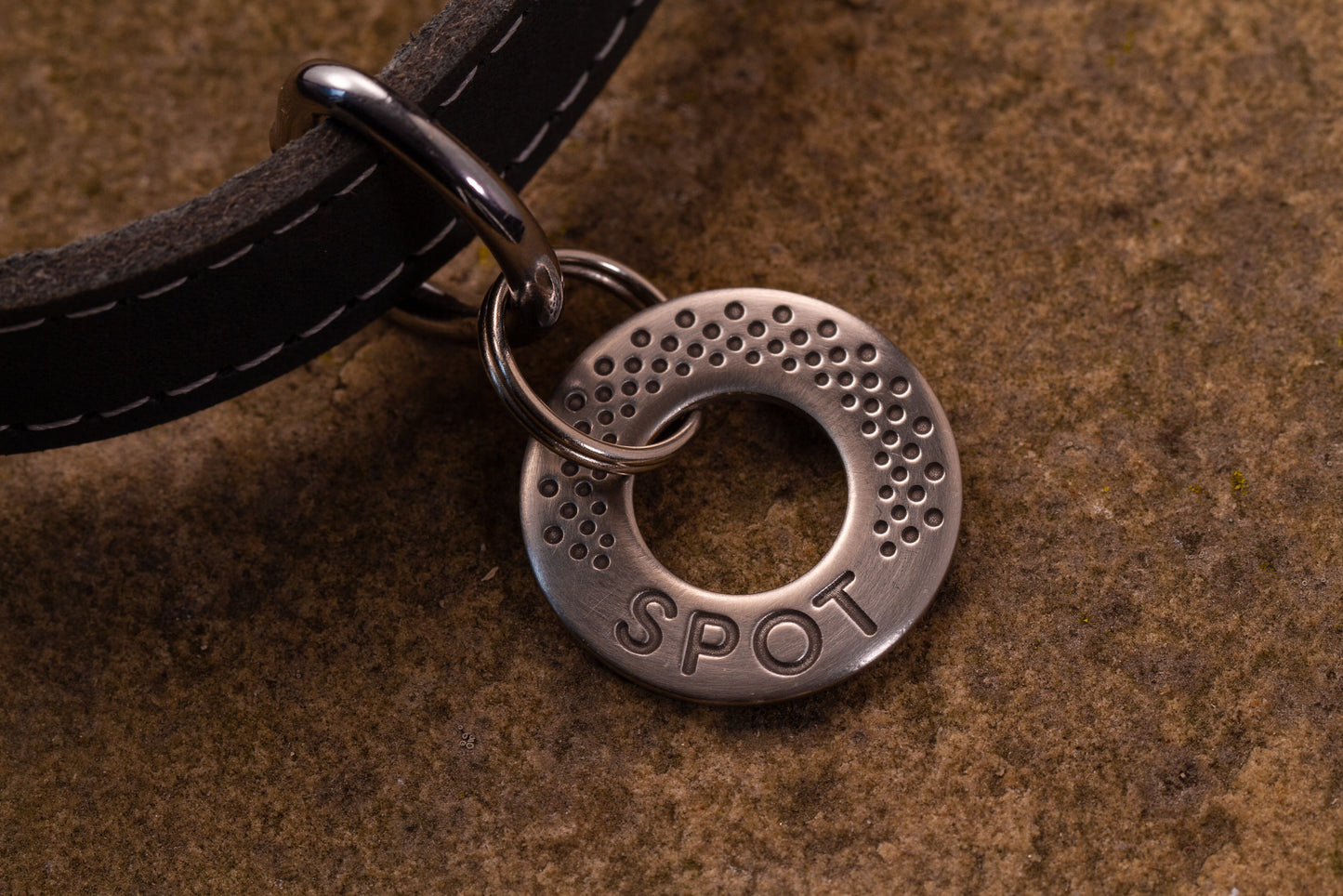 Spot Design, Pattern 28mm Solid Brass or Stainless Steel Dog/Pet ID Tag
