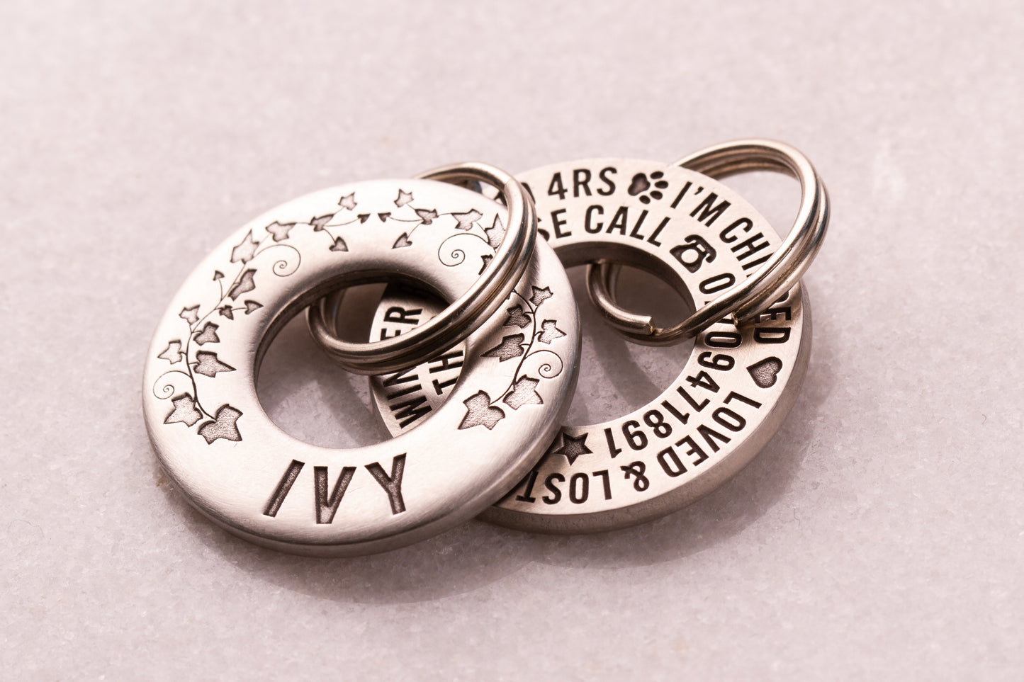 Ivy Design- 28mm Solid Brass or Stainless Steel Dog/Pet ID Tag