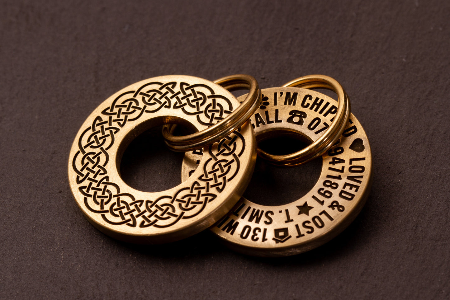 Celtic Knot, Pattern 28mm Solid Brass or Stainless Steel Dog/Pet ID Tag