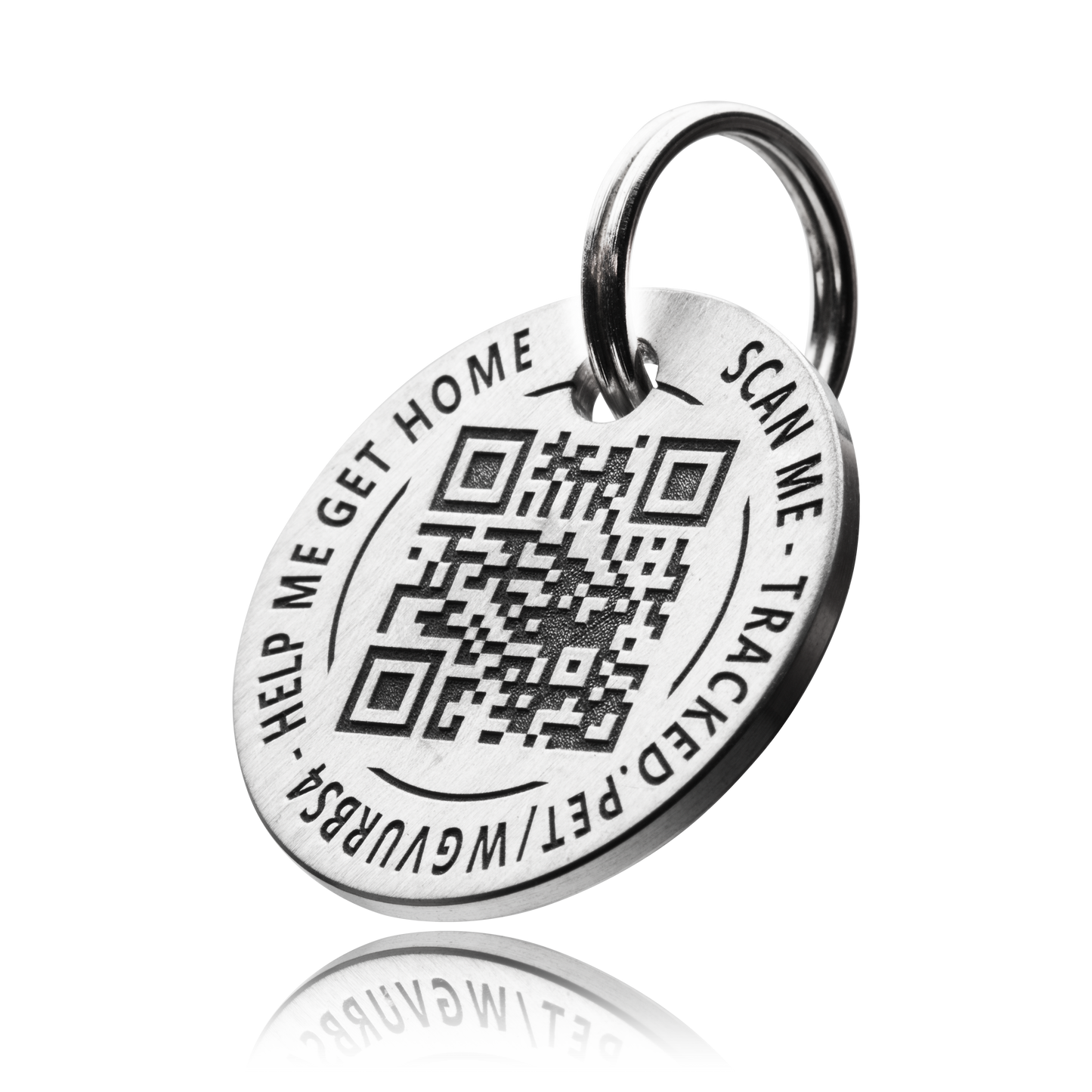 Deep Engraved Stainless Steel or Brass Custom QR Code Tag