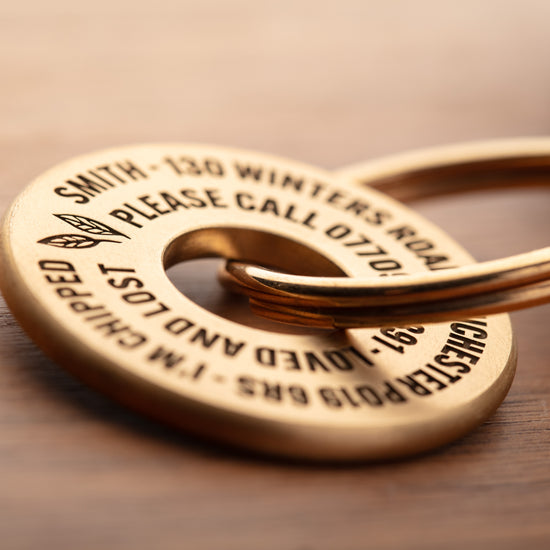 Large Brass Dog Tag - Custom Engraved - UKR Designs