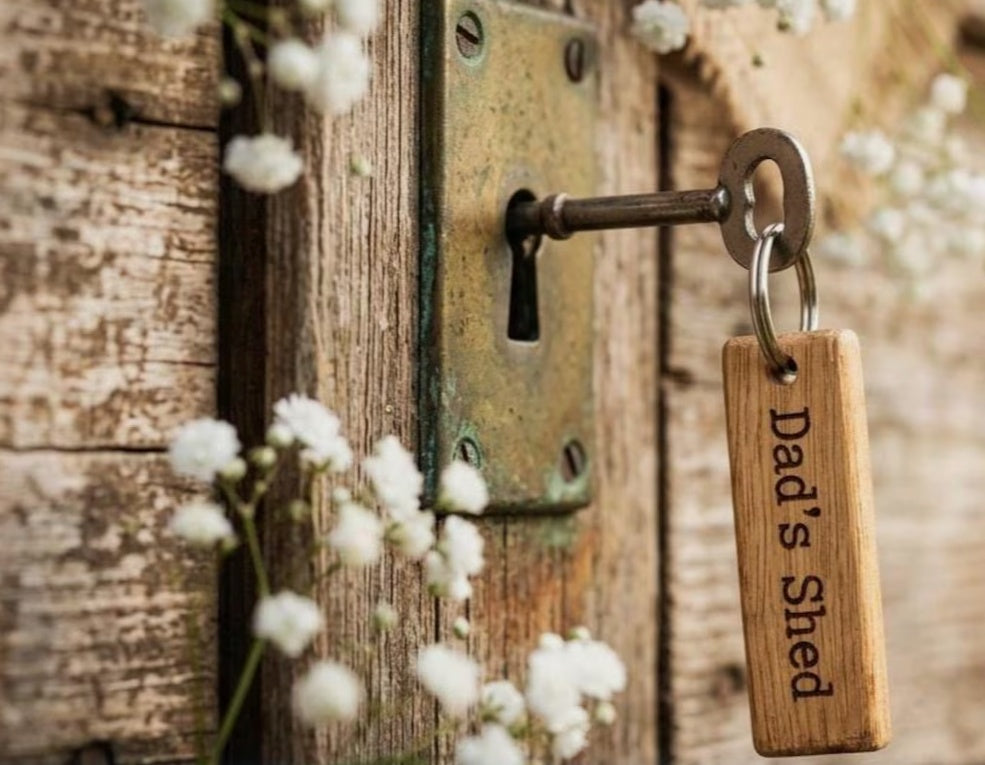 Reclaimed Oak Key Fob Dad's Shed